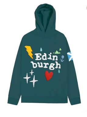 Tartan Weaving Mill Teal 3D Puff Printed Hooded Top